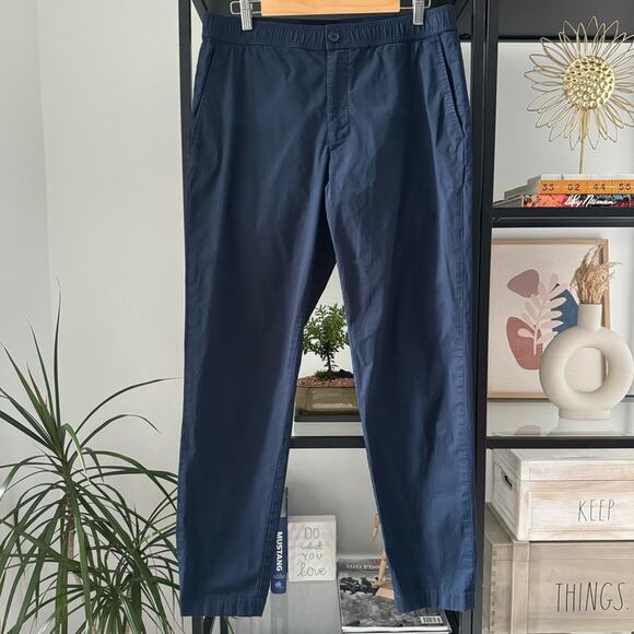 Theory Mayer Drawstring Precision Slim Fit Ponte Navy Ankle Pants Men’s Size 33 - Picture 2 of 10